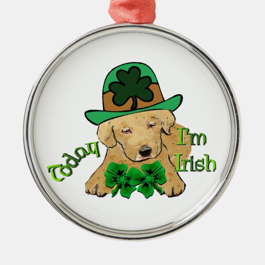 Labrador Retriever St Pattys Metalen Ornament (Voorkant)