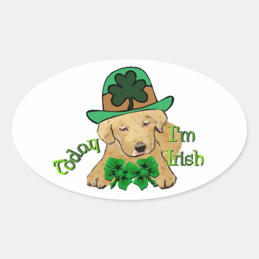 Labrador Retriever St Pattys Ovale Sticker (Voorkant)