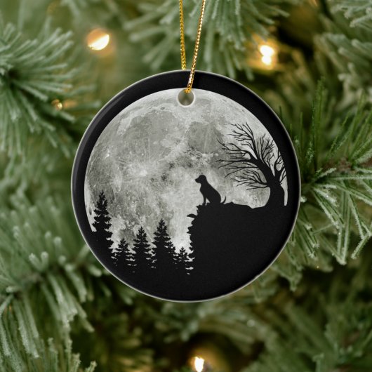 Labrador Retriever staan op berg Halloween Keramisch Ornament (Boom)