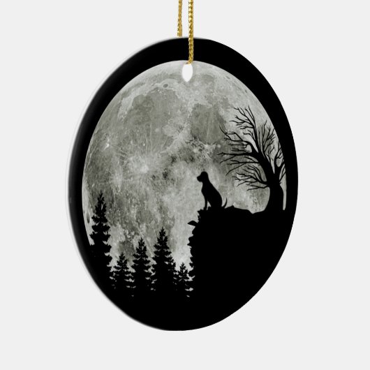 Labrador Retriever staan op berg Halloween Keramisch Ornament (Rechts)