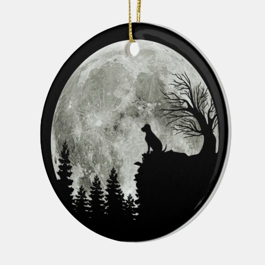 Labrador Retriever staan op berg Halloween Keramisch Ornament (Links)