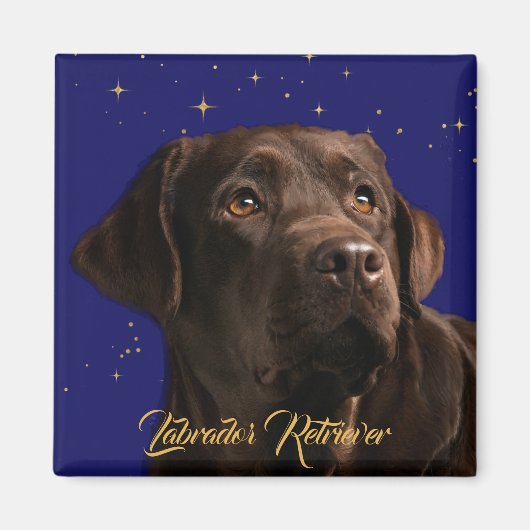 Labrador Retriever Starry Sky Magneet (Voorkant)