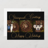 Labrador Retriever Steampunk Feestdagenkaart (Voorkant / Achterkant)