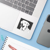 Labrador Retriever Sticker (Laptop met iPhone)