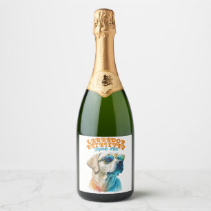 Labrador Retriever Stijlvolle Huisdieren Sparkling Wijnetiket
