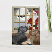 Labrador Retriever stoute of leuke kerst Kaarten (Voorkant)