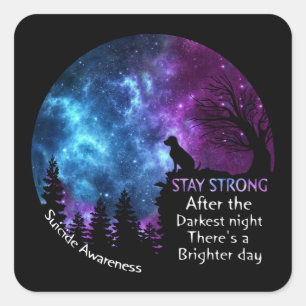 Labrador Retriever Suicide Awareness Pet Lovers Fa Vierkante Sticker