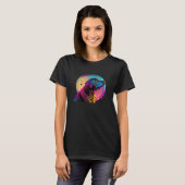 Labrador Retriever Synthwave 80s Retrowave Estheti T-shirt (Voorkant volledig)