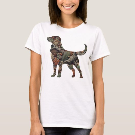 Labrador Retriever T-shirt met camouflage (Voorkant)
