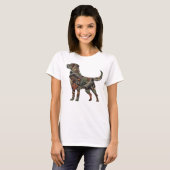 Labrador Retriever T-shirt met camouflage (Voorkant volledig)