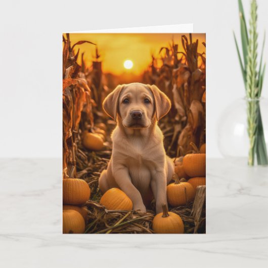 Labrador Retriever Thanksgiving Feestdagen Kaart (Voorkant)