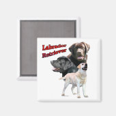 Labrador Retriever Trio 2 - Magneet (Voorkant / Achterkant)