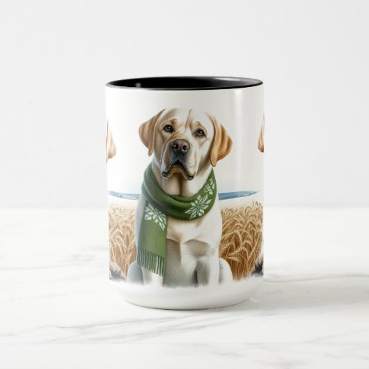 Labrador Retriever Trio Christmas Coffee Mok Cup (Midden)