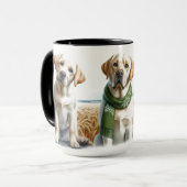 Labrador Retriever Trio Christmas Coffee Mok Cup (Voorkant links)