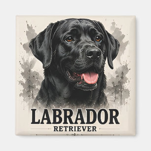 Labrador Retriever Trouw Familie Hond Portret Kuns Magneet
