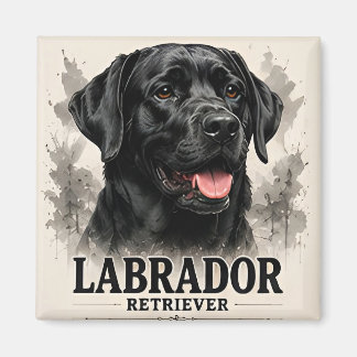 Labrador Retriever Trouw Familie Hond Portret Kuns Magneet