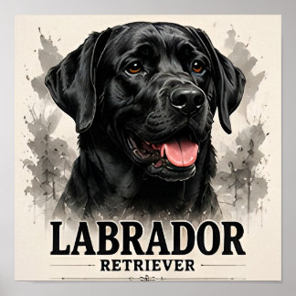 Labrador Retriever Trouw Familie Hond Portret Kuns Poster
