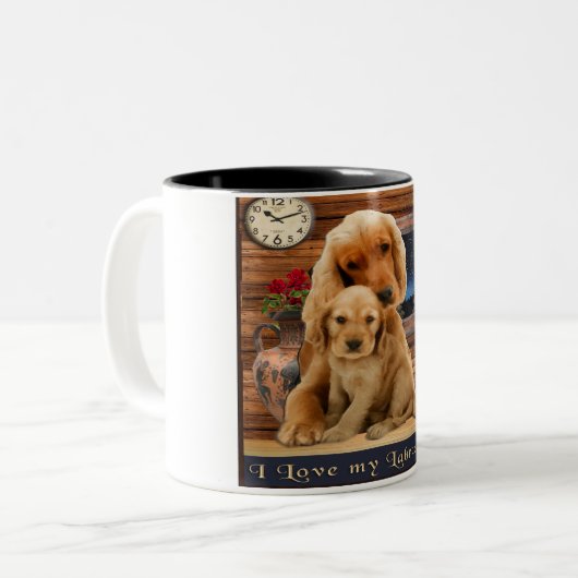 Labrador Retriever Tweekleurige Koffiemok (Voorkant links)