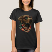 Labrador Retriever USA Flag Canine Dog 4th Of Jul T-shirt (Voorkant)