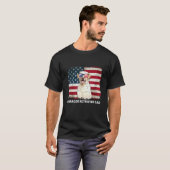 Labrador Retriever Vader Amerikaanse Vlag De 4e Ju T-shirt (Voorkant volledig)