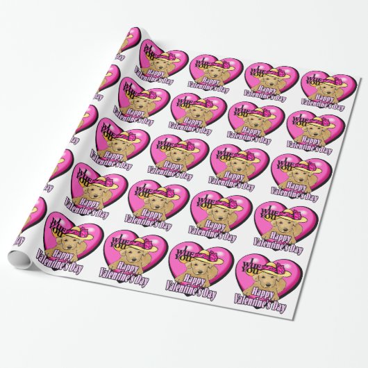 Labrador Retriever Valentijnsdag Cadeaupapier (Uitgerold)