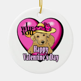 Labrador Retriever Valentijnsdag Keramisch Ornament