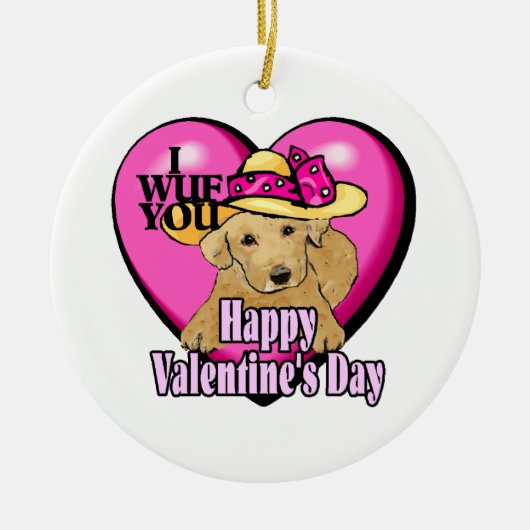 Labrador Retriever Valentijnsdag Keramisch Ornament (Voorkant)