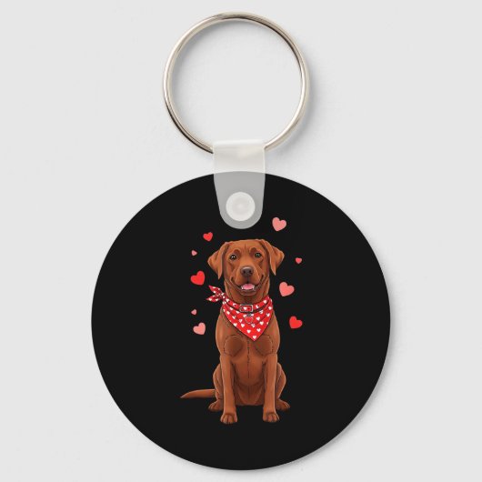 Labrador Retriever Valentine Dog Lover Heart  Sleutelhanger (Voorkant)
