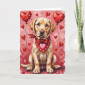 Labrador Retriever Valentine’s Day Dog with Hearts Kaart (Voorkant)