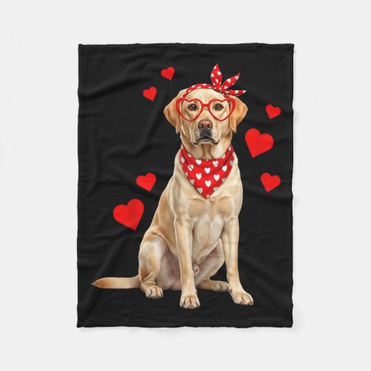 Labrador Retriever Valentines Day Dog Lover Heart Fleece Deken (Voorkant)