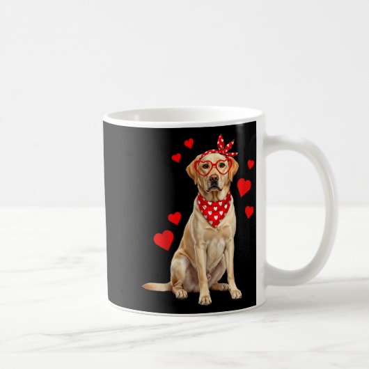 Labrador Retriever Valentines Day Dog Lover Heart  Koffiemok (Rechts)