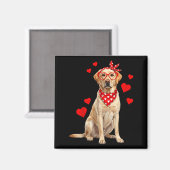Labrador Retriever Valentines Day Dog Lover Heart  Magneet (Voorkant / Achterkant)
