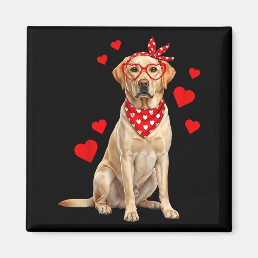 Labrador Retriever Valentines Day Dog Lover Heart  Magneet (Voorkant)