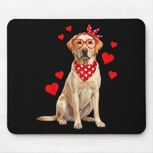 Labrador Retriever Valentines Day Dog Lover Heart  Muismat (Voorkant)