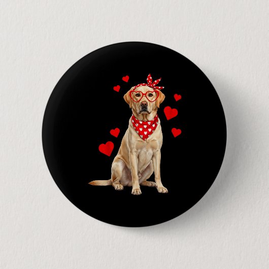 Labrador Retriever Valentines Day Dog Lover Heart  Ronde Button 5,7 Cm (Voorkant)