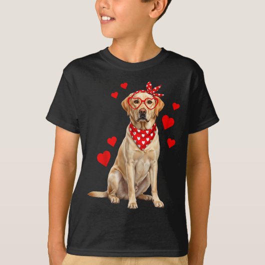 Labrador Retriever Valentines Day Dog Lover Heart  T-shirt (Voorkant)