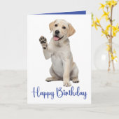 Labrador Retriever Verjaardag Gele Lab Puppy Hond Kaart (Gele Bloem)