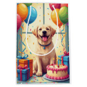 Labrador Retriever Verjaardagsfeest Medium Cadeauzakje (Voorkant)