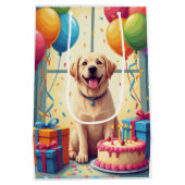 Labrador Retriever Verjaardagsfeest Medium Cadeauzakje (Achterkant)