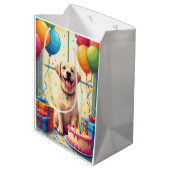 Labrador Retriever Verjaardagsfeest Medium Cadeauzakje (Achterkant Gekanteld)