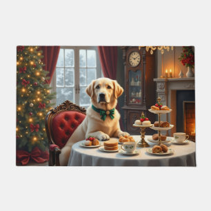 Labrador Retriever Victoriaanse Kerst Theepartij  Deurmat