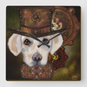 Labrador Retriever Vierkante Klok (Voorkant)