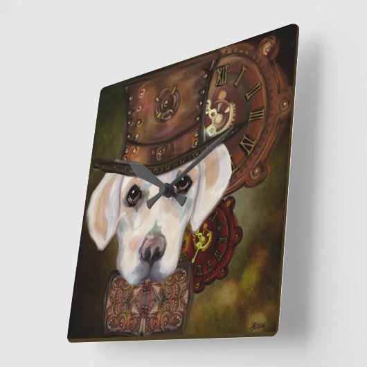 Labrador Retriever Vierkante Klok (Hoek)