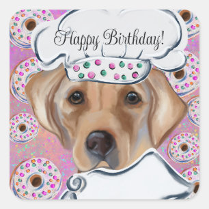 LABRADOR RETRIEVER VIERKANTE STICKER