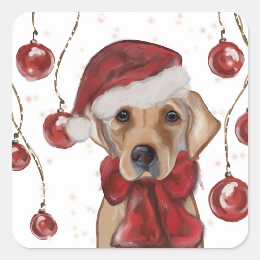 LABRADOR RETRIEVER  VIERKANTE STICKER (Voorkant)