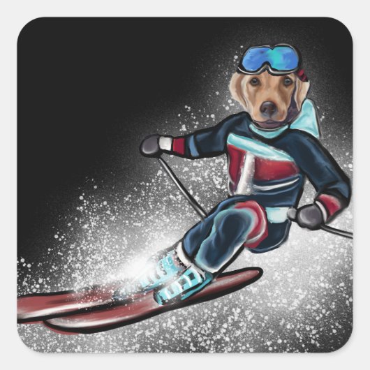 LABRADOR RETRIEVER  VIERKANTE STICKER (Voorkant)