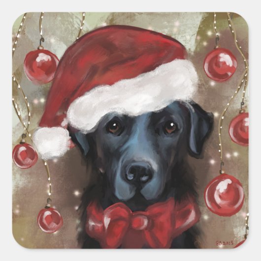 Labrador Retriever Vierkante Sticker (Voorkant)