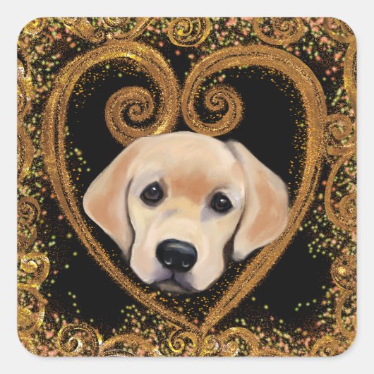 Labrador Retriever Vierkante Sticker (Voorkant)