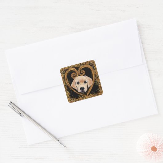 Labrador Retriever Vierkante Sticker (Envelop)
