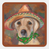 LABRADOR RETRIEVER VIERKANTE STICKER (Voorkant)